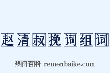 赵清叔挽词组词是什么意思的图片
